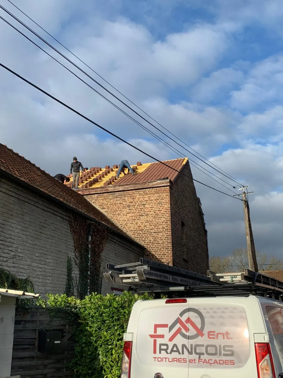 Chantier de couverture réalisé par Ent. François